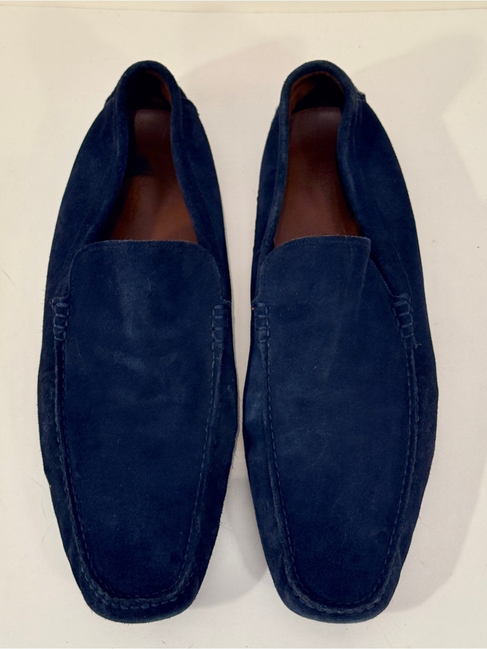 Bally Navy Suede Slip-On Loafers